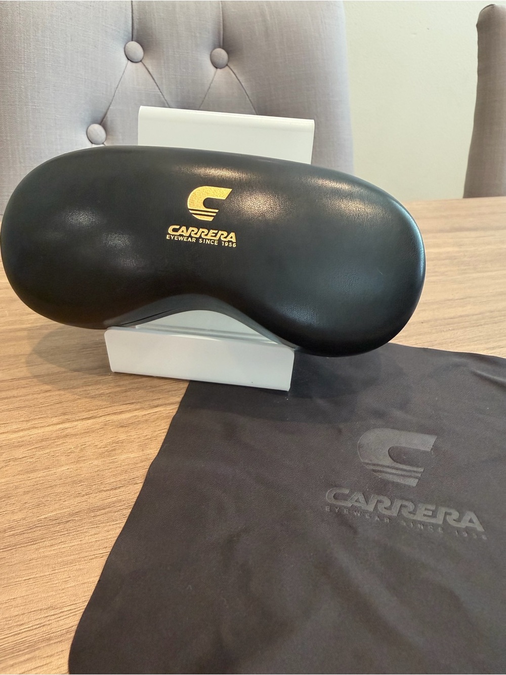 Carrera Black Sunglasses Case with Gold Logo